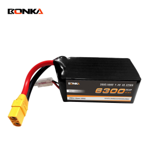 BONKA 6300mAh 200C 2S4P 7.4V Drag Pack for RC Car